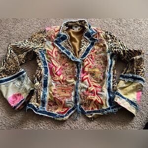 Sandy Starkman Women's Multicolor Patchwork Jacket. READ DESCRIPTION
